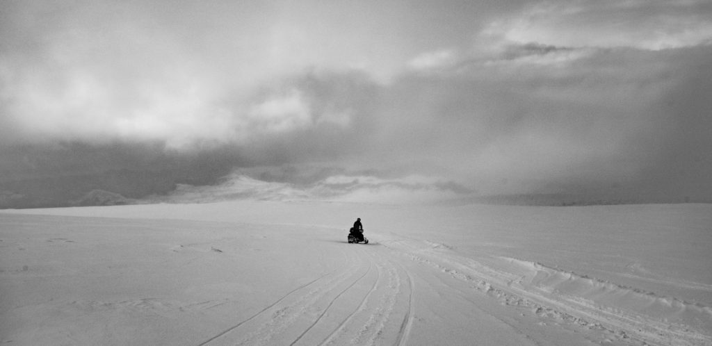 Toward the peak of Mýrdalsjökull Glacier, looking back from whence we came.