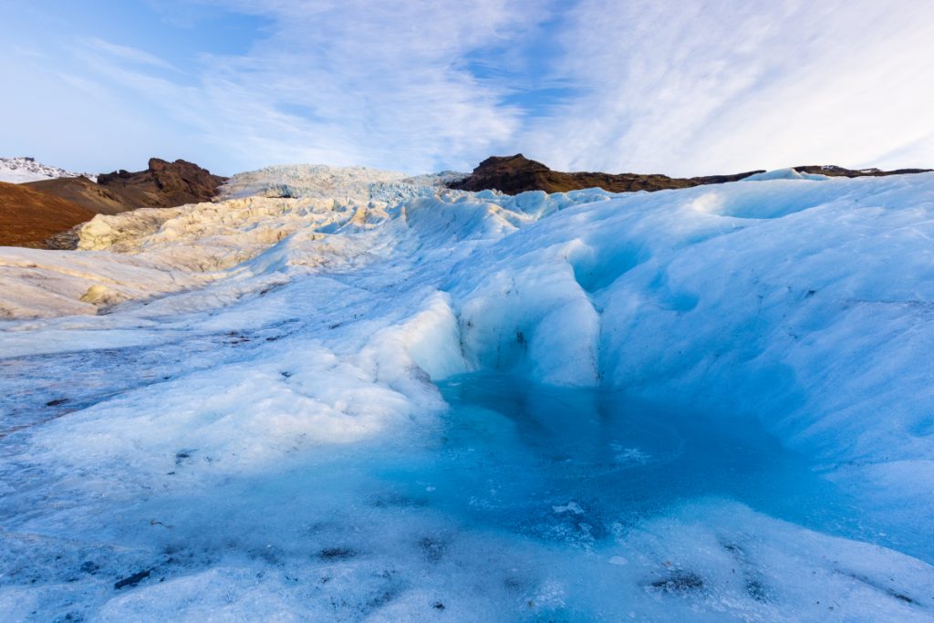 A moulin full of glacier water.