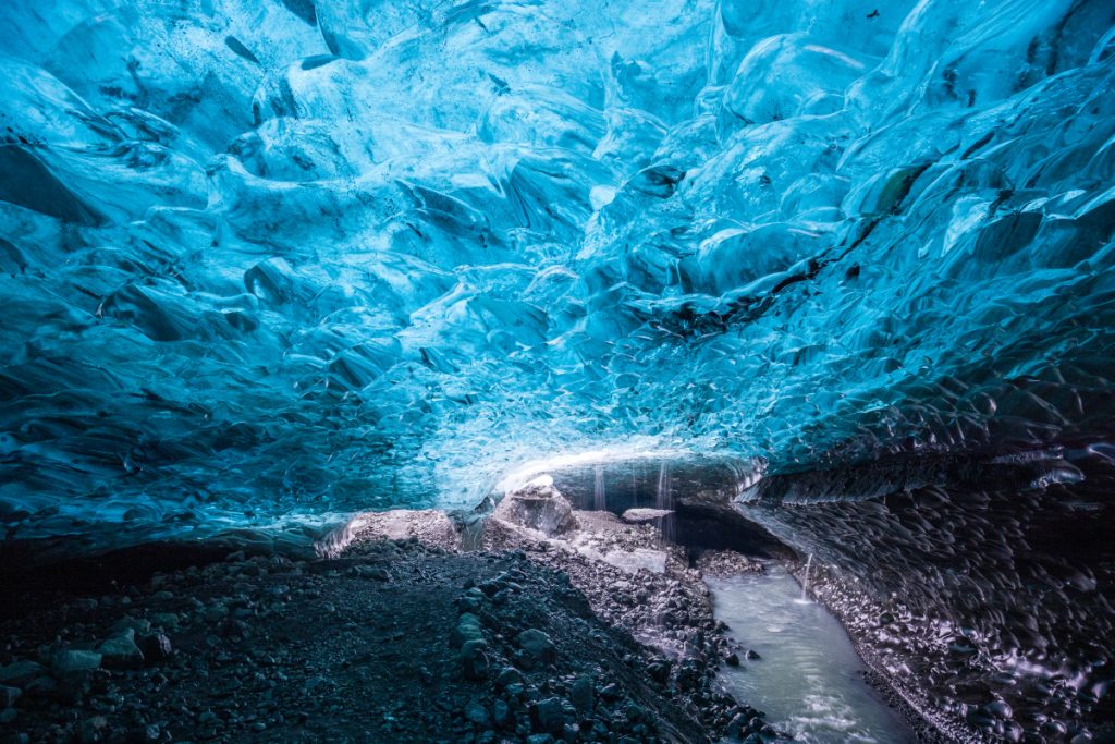 Breiðamerkurjökull glacier ice cave.