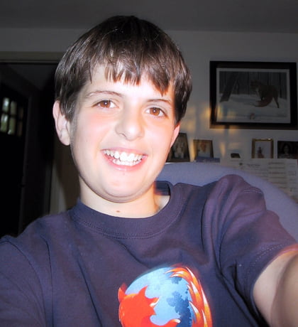 A selfie of Zach from mid-2005, wearing a Firefox t-shirt.